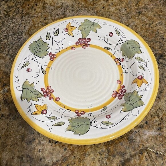 Pier‎ 1 Imports Bowl Plate 10.75" Chateau Napa Hand Painted Pasta Ceramic EUC - Picture 4 of 6